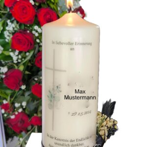 personalisierte Tauerkerze, Gedenkkerze, Erinnerungskerze
