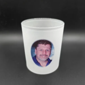 Personalisierter Erinnerungsteelichthalter aus Glas | Gedenklicht mit Foto, Name oder Spruch | Trauergeschenk Andenken
