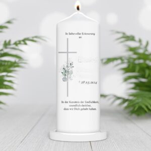 personalisierte Tauerkerze, Gedenkkerze, Erinnerungskerze
