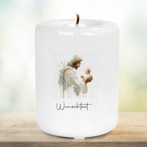 Erinnerungsteelicht aus Keramik | Gedenklicht | Trauergeschenk Andenken | Keramikteelichthalter | personalisiert | Sternenkindlicht | Taufe