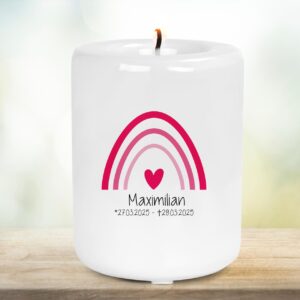 Erinnerungsteelicht aus Keramik | Gedenklicht | Trauergeschenk Andenken | Keramikteelichthalter | personalisiert | Sternenkindlicht | Taufe