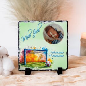 Gedenkplatte, Schiefertafel, Schieferplatte Sternenkind personalisiert, Trauergeschenk mit Daten und Foto Erinnerung Sternenbaby, wetterfest