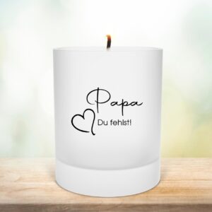 Erinnerungsteelichthalter aus Glas | Gedenklicht | Trauergeschenk Andenken