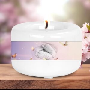 Erinnerungsteelichthalter aus Keramik| Gedenklicht | Trauergeschenk Andenken | Keramikteelichthalter | personalisierbar | Sternenkindlicht