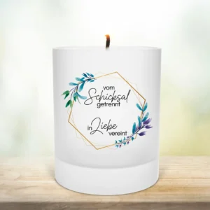 Erinnerungsteelichthalter aus Glas | Gedenklicht | Trauergeschenk Andenken