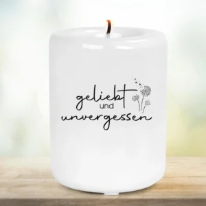 Erinnerungsteelichthalter aus Keramik| Gedenklicht | Trauergeschenk Andenken | Keramikteelichthalter | personalisierbar |