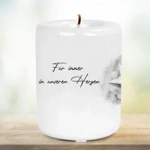 Erinnerungsteelichthalter aus Keramik| Gedenklicht | Trauergeschenk Andenken | Keramikteelichthalter | personalisierbar | Sternenkindlicht