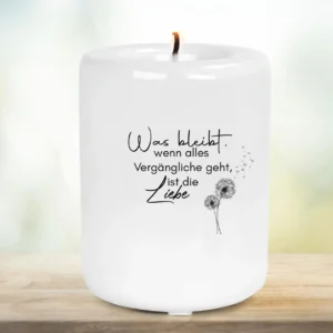 Erinnerungsteelichthalter aus Keramik | Gedenklicht | Trauergeschenk Andenken | Keramikteelichthalter | personalisierbar |