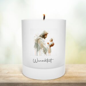 Erinnerungsteelicht aus Glas | Gedenklicht | Trauergeschenk Andenken | Sternenkindlicht | Taufe