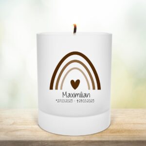 Erinnerungsteelicht aus Glas | Gedenklicht | Trauergeschenk Andenken | Sternenkindlicht | Taufe