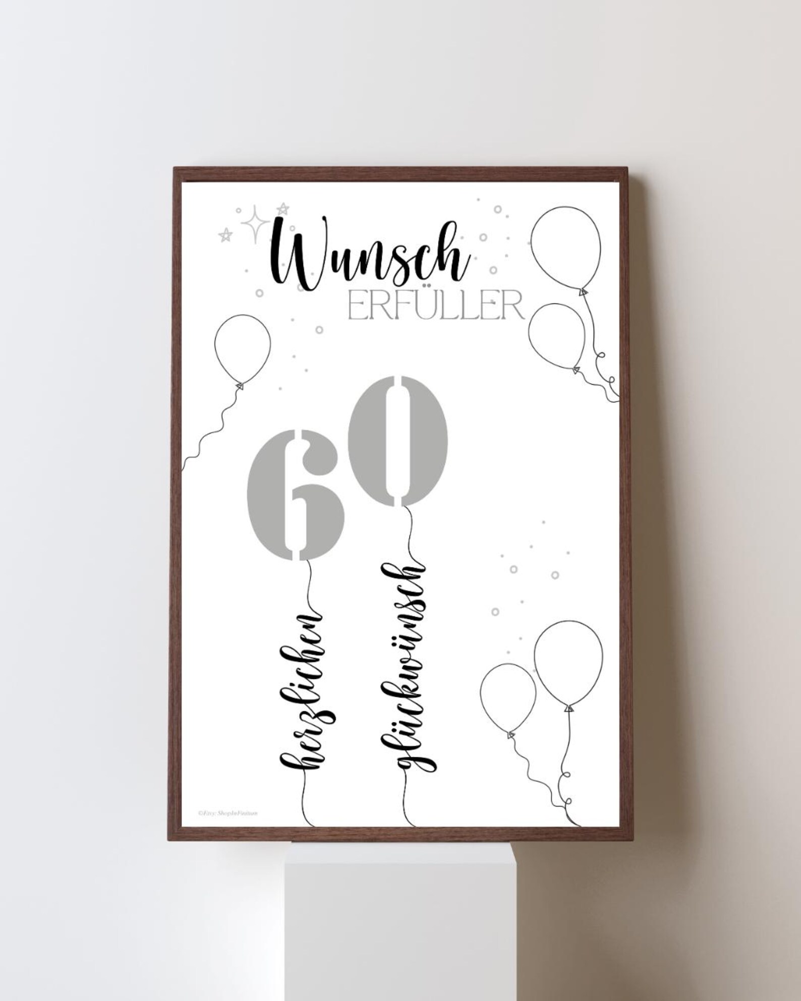 Geldgeschenk 60. Geburtstag PDF – Vorlage zum Ausdrucken – Last-Minute Geschenkidee – DIY Druckvorlage – Digitaler Download A4 – Bild 6