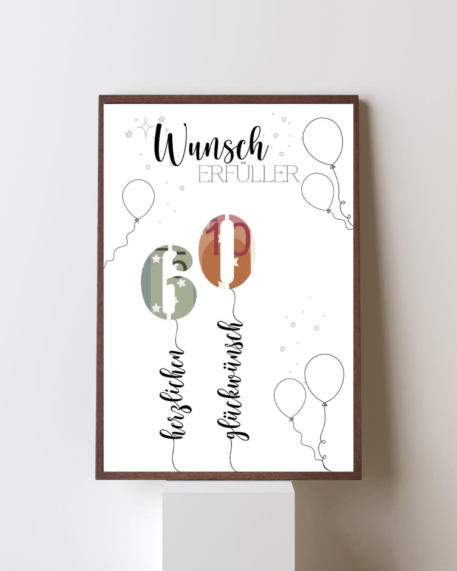 Geldgeschenk 60. Geburtstag PDF – Vorlage zum Ausdrucken – Last-Minute Geschenkidee – DIY Druckvorlage – Digitaler Download A4 – Bild 3