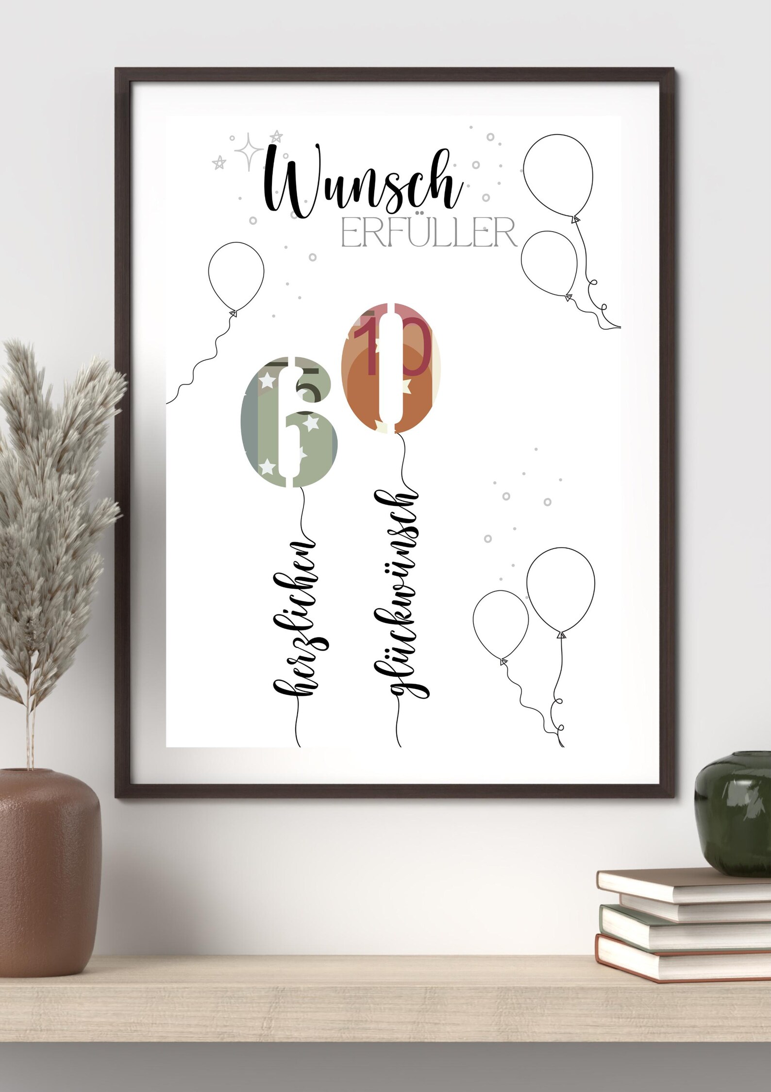 Geldgeschenk 60. Geburtstag PDF – Vorlage zum Ausdrucken – Last-Minute Geschenkidee – DIY Druckvorlage – Digitaler Download A4 – Bild 5